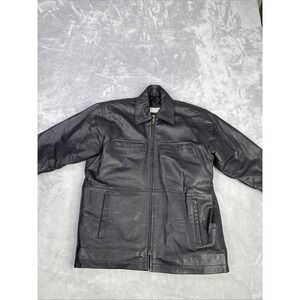 Amherst Collection Leather Jacket Mens Sz Large Black